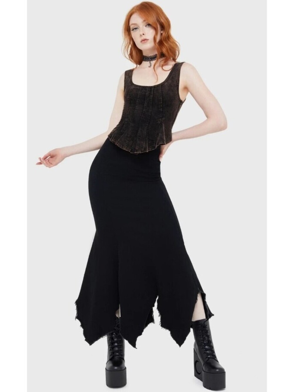 Killstar Sanguinity Skirt Black Midi Length Women's Size Small NEW